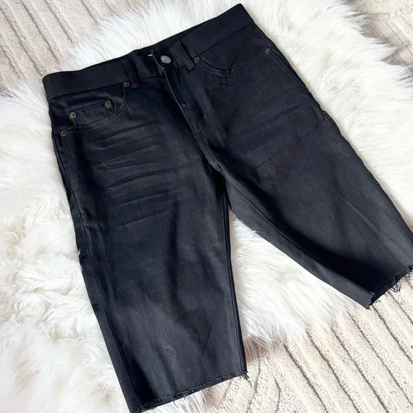 Saint Laurent Black Denim Bermuda Shorts - Picture 6 of 16